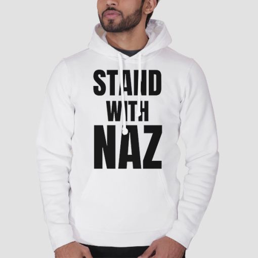 Hoodie White Stand With Naz Quote Hockey