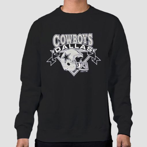 Sweatshirt Black 1990s Vintage Dallas Cowboys