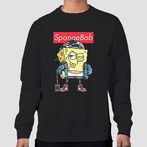 Sweatshirt Black Funny 90s Spongebob