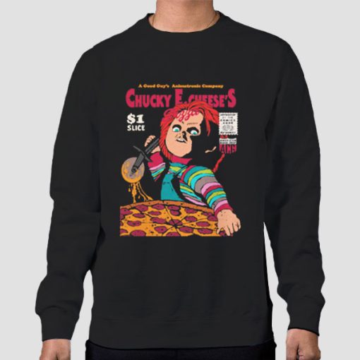 Sweatshirt Black Funny Chucky's Pizza Chucky