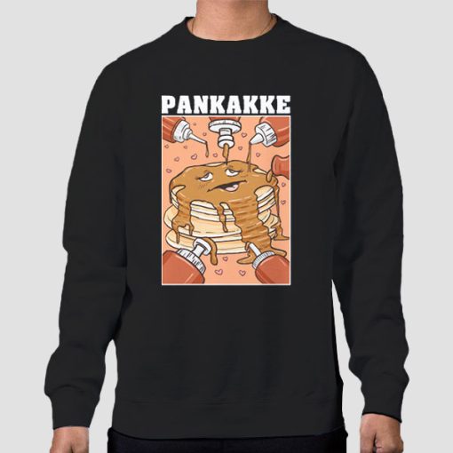 Sweatshirt Black Funny Eat Pankakke