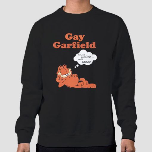 Sweatshirt Black Funny Meme Gay Garfield