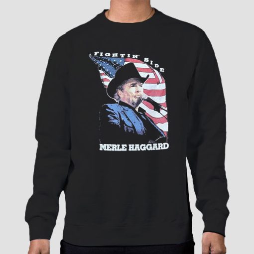 Sweatshirt Black Vintage 2001 Fightin Side Merle Haggard