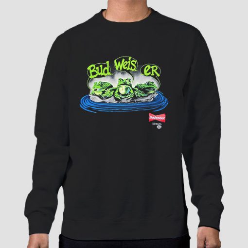 Sweatshirt Black Vintage Budweiser Frog