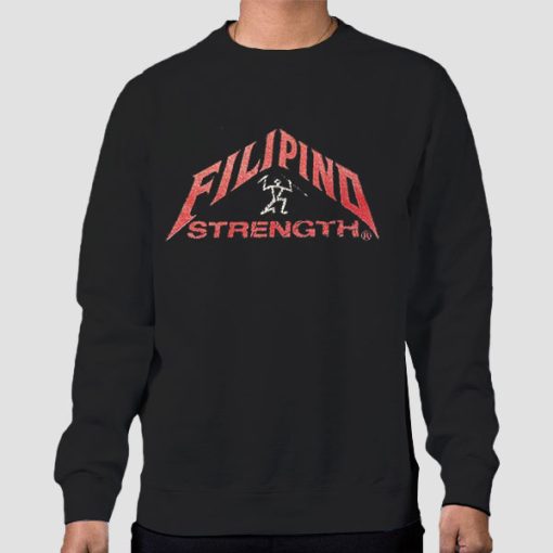 Sweatshirt Black Vintage Filipino Strength