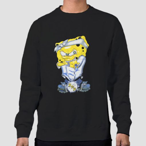Sweatshirt Black Vintage Gangsta Rap Gangster Spongebob