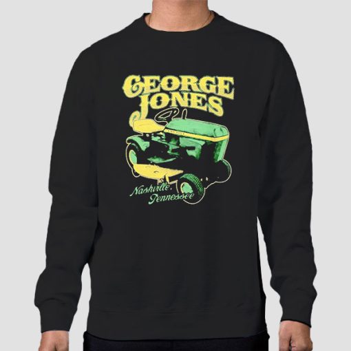 Sweatshirt Black Vintage George Jones Lawn Mower