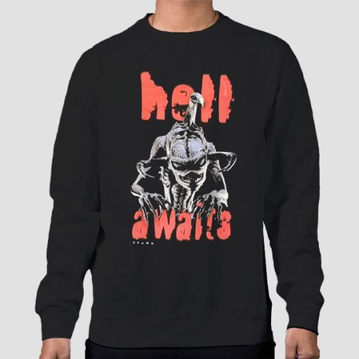 Sweatshirt Black Vintage Hell Awaits 197 Spawn