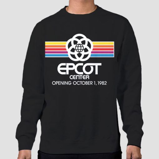 Sweatshirt Black Vintage Opening 1982 Epcot