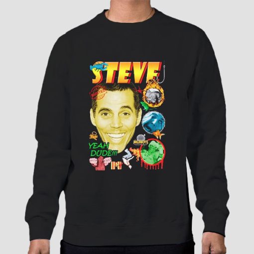 Sweatshirt Black Vintage Yeah Dude Steve Jackass
