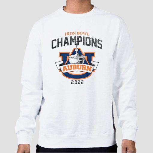 Sweatshirt White Auburn Tigers Iron Bowl 2022 Champions