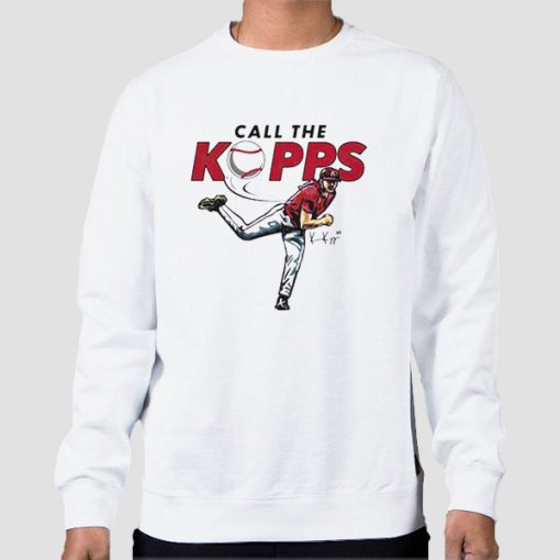 Sweatshirt White Baseball Player Call the Kevin Kopps