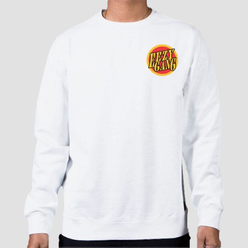 Sweatshirt White Berleezy Merch Eezygang With Back Print
