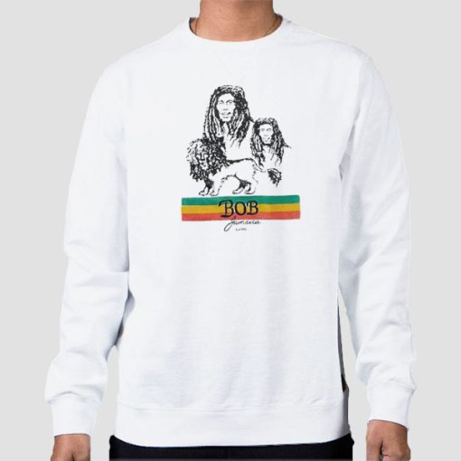 Sweatshirt White Bob Jamaica Vintage Bob Marley