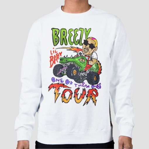 Sweatshirt White Chris Brown Lil Baby One of Them Ones Tour Merch