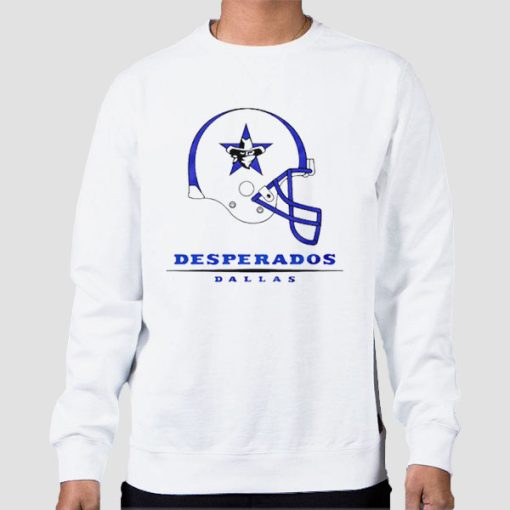 Sweatshirt White Dallas Desperados Football Team