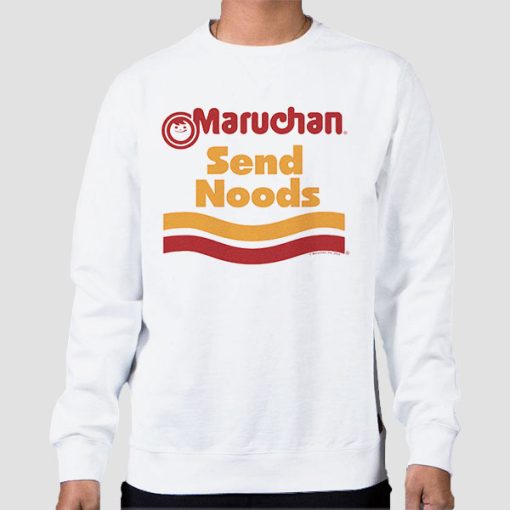 Sweatshirt White Funny Maruchan Send Noods