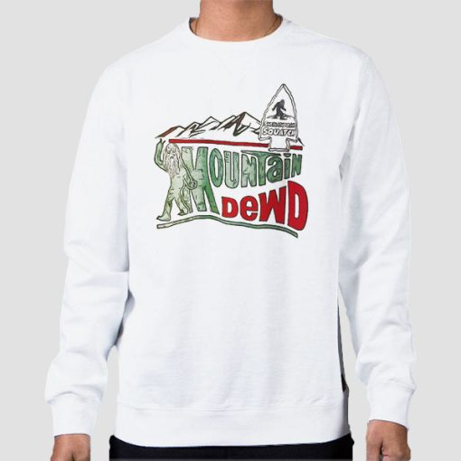 Sweatshirt White Funny Parody Mountain Dew