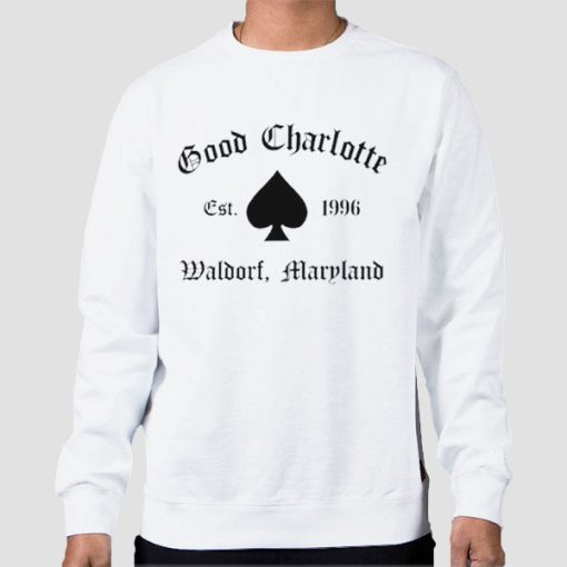 Sweatshirt White Good Charlotte Est 1996 Waldorf Maryland