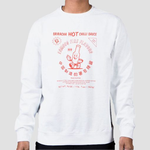 Sweatshirt White Hot Chillie Made in China Sriracha