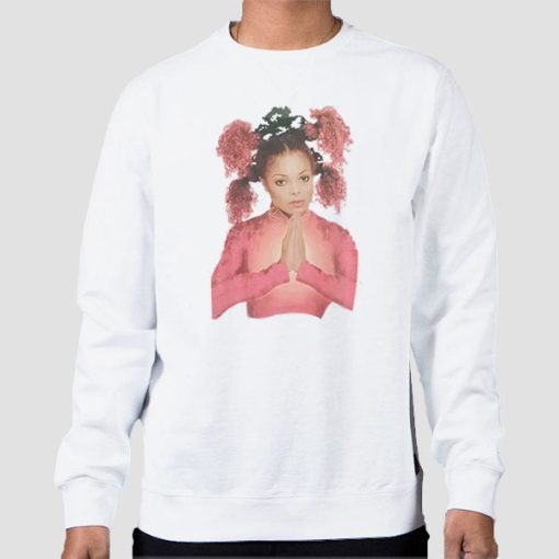 Sweatshirt White Janet Jackson Vintage Hip Hop