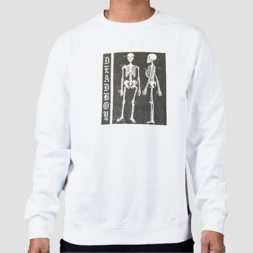Sweatshirt White Scary Skull Deadboy