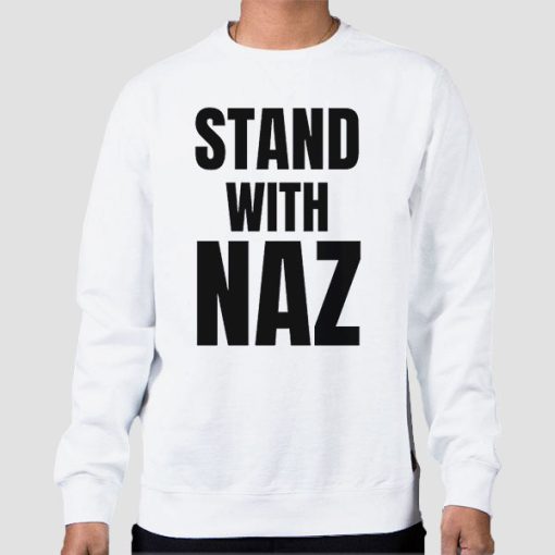 Sweatshirt White Stand With Naz Quote Hockey