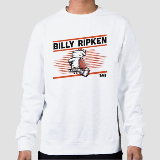 Sweatshirt White Vintage 1989 Censored Billy Ripken