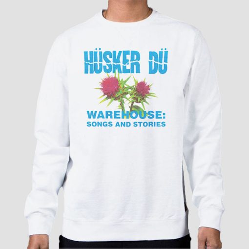 Sweatshirt White Vintage Flowers Warehouse Husker Du