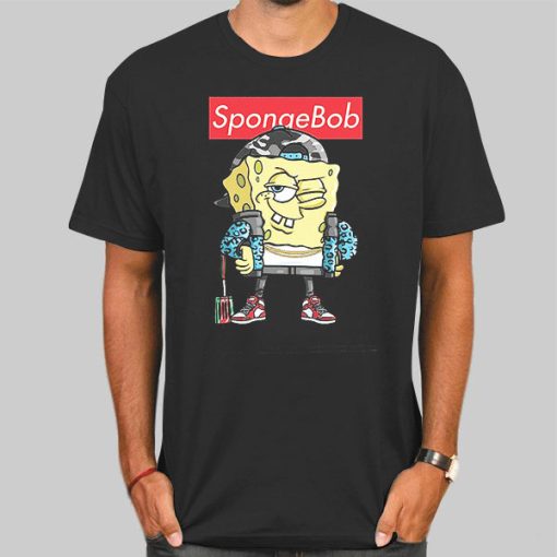 T Shirt Black Funny 90s Spongebob