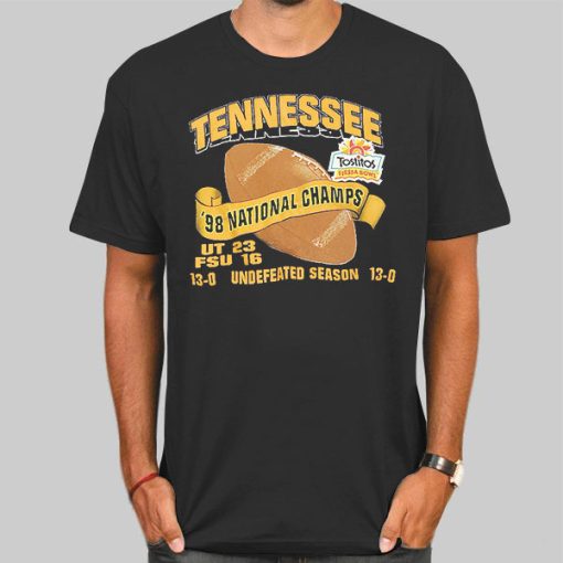 T Shirt Black NCAA Champions Crew Vintage Tennessee
