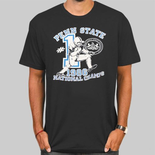T Shirt Black PSU Nittany Lions 1986 Vintage Penn State
