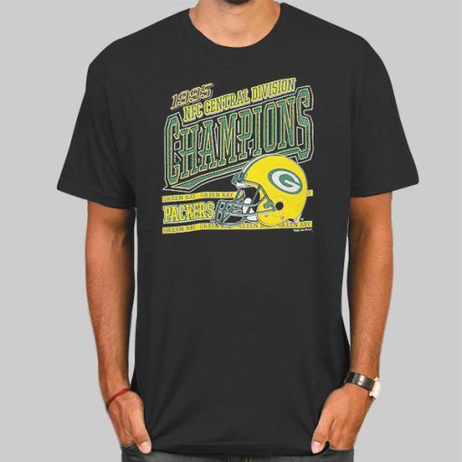 T Shirt Black The Green Bay 1995 NFC Vintage Packers