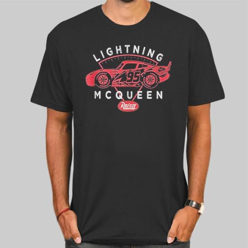T Shirt Black Vintage Lightning Mcqueen