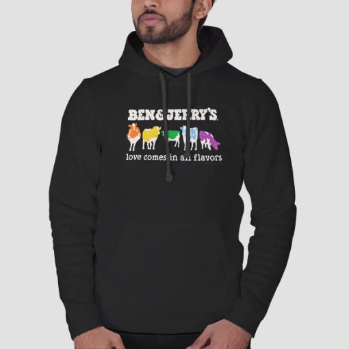 Hoodie Black Funny Gay Pride Ben and Jerry's