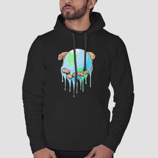 Hoodie Black Melted the World Is Yours
