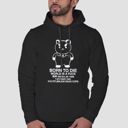 Hoodie Black World Is a Fuck Puppycat Quote