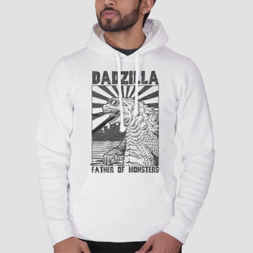 Hoodie White Dadzilla Father of Monsters