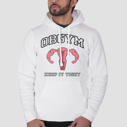 Hoodie White Dommerch Obgym Keep It Tight