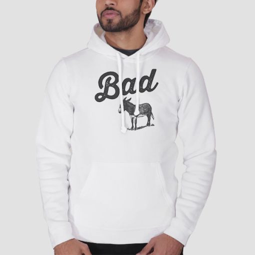 Hoodie White Funny Bad Ass Donkey
