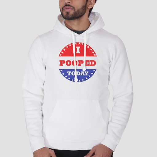 Hoodie-White-I-Pooped-Today-American-Flag