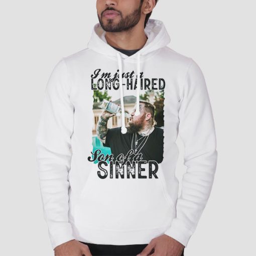Hoodie White Son of a Sinner Jelly Roll American Rock Singer