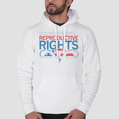 Hoodie White Stars Stripes and Reproductive Rights