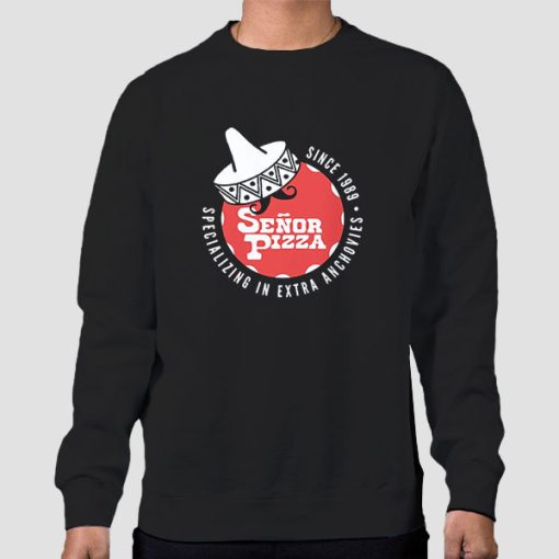 Sweatshirt Black Extra Anchovies Since 1989 Senor Pizza