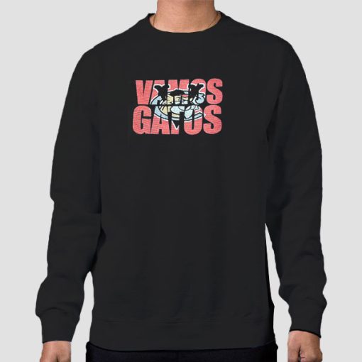 Sweatshirt Black Inspired Retro Vintage Vamos Gatos Shirt