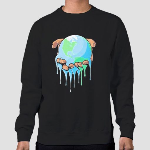 Sweatshirt Black Melted the World Is Yours