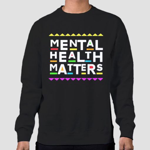 Sweatshirt Black Vintage 90s Mental Health Matters