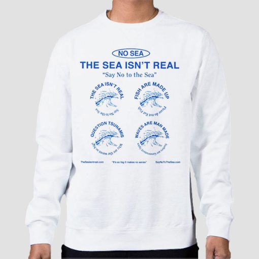 Sweatshirt White By the Sea Merch Say No the Sea