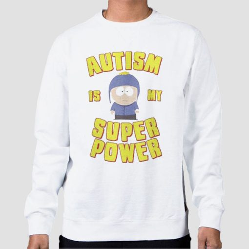 Sweatshirt White Craig Tucker Autism Is My Superpower