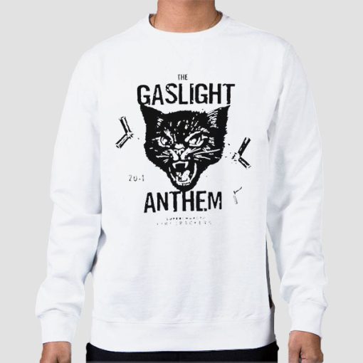 Sweatshirt White Gaslight Anthem Merch Cat